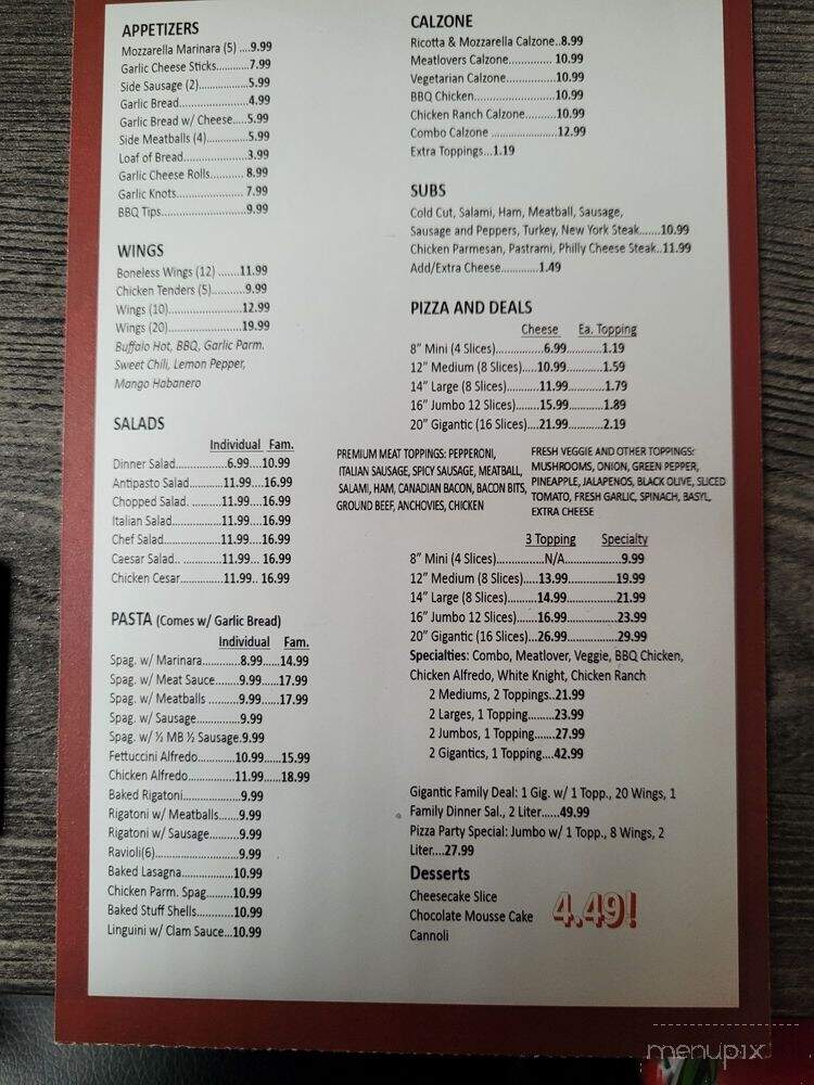 Amore Pizza - Rosamond, CA menu_pic