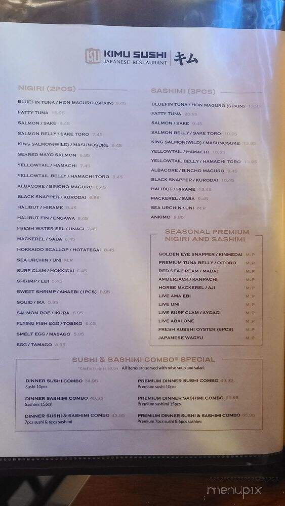 Kimu Sushi - Long Beach, CA menu_pic