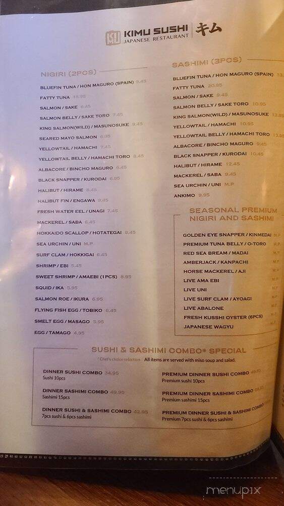 Kimu Sushi - Long Beach, CA menu_pic