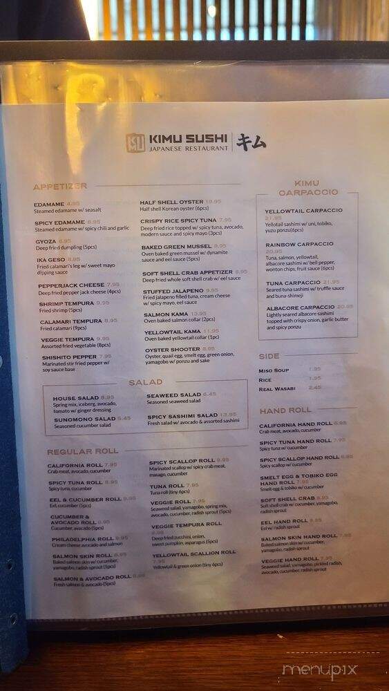 Kimu Sushi - Long Beach, CA menu_pic