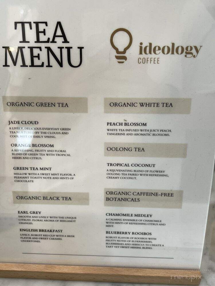 Ideology Coffee - Pasadena, CA menu_pic
