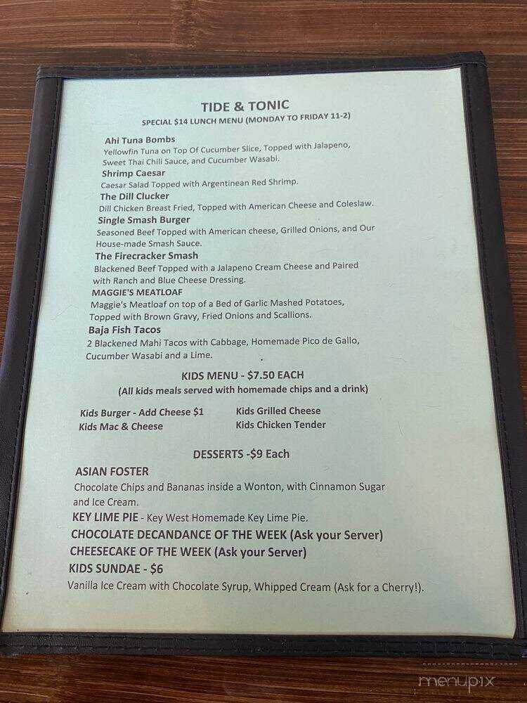 Tide and Tonic - Indian Harbour Beach, FL menu_pic