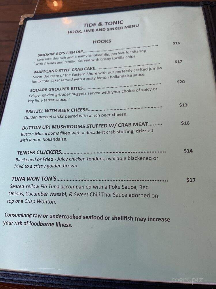 Tide and Tonic - Indian Harbour Beach, FL menu_pic