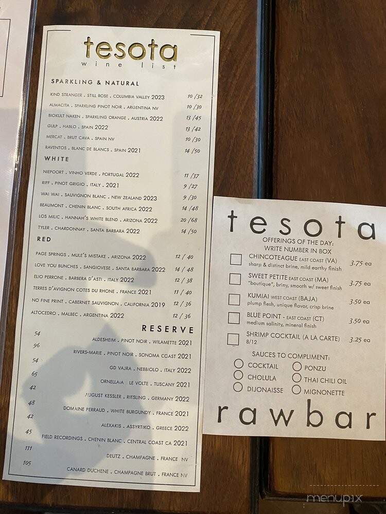 Tesota - Phoenix, AZ menu_pic