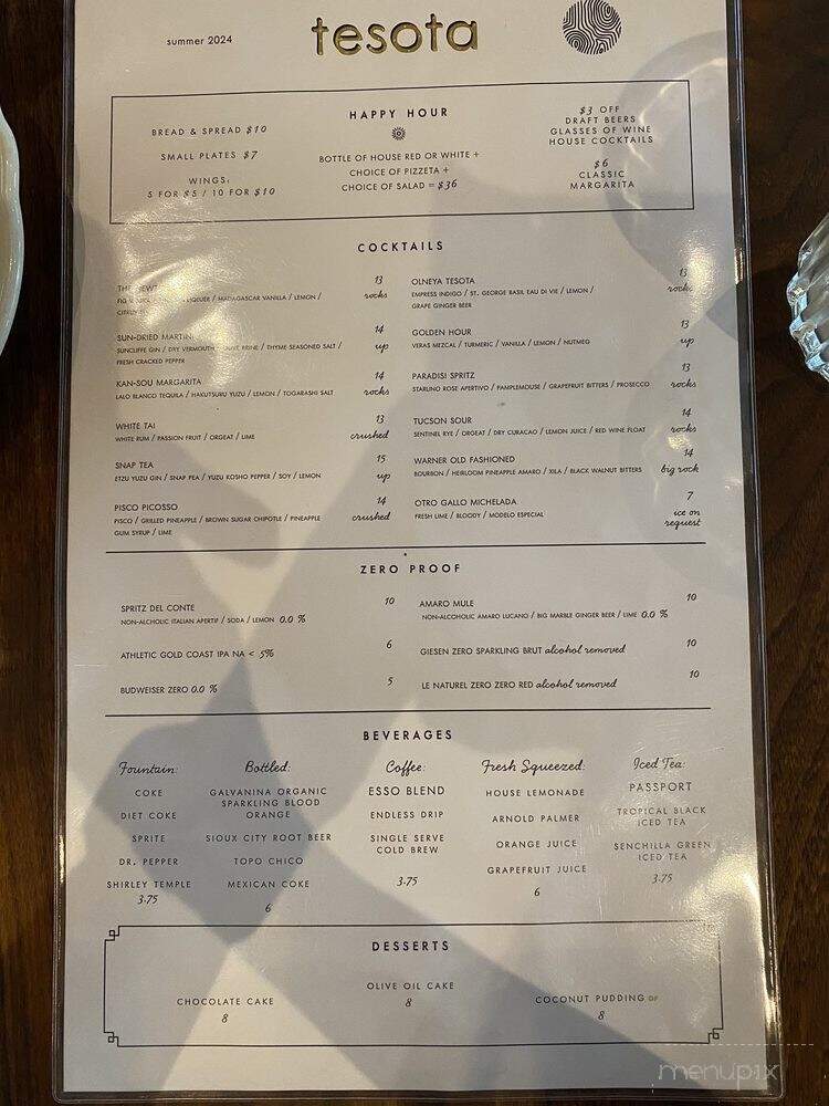 Tesota - Phoenix, AZ menu_pic