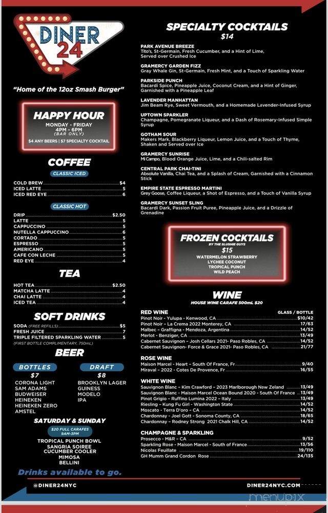 Diner 24 - New York, NY menu_pic
