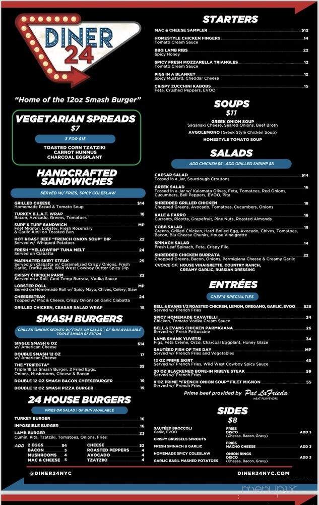 Diner 24 - New York, NY menu_pic