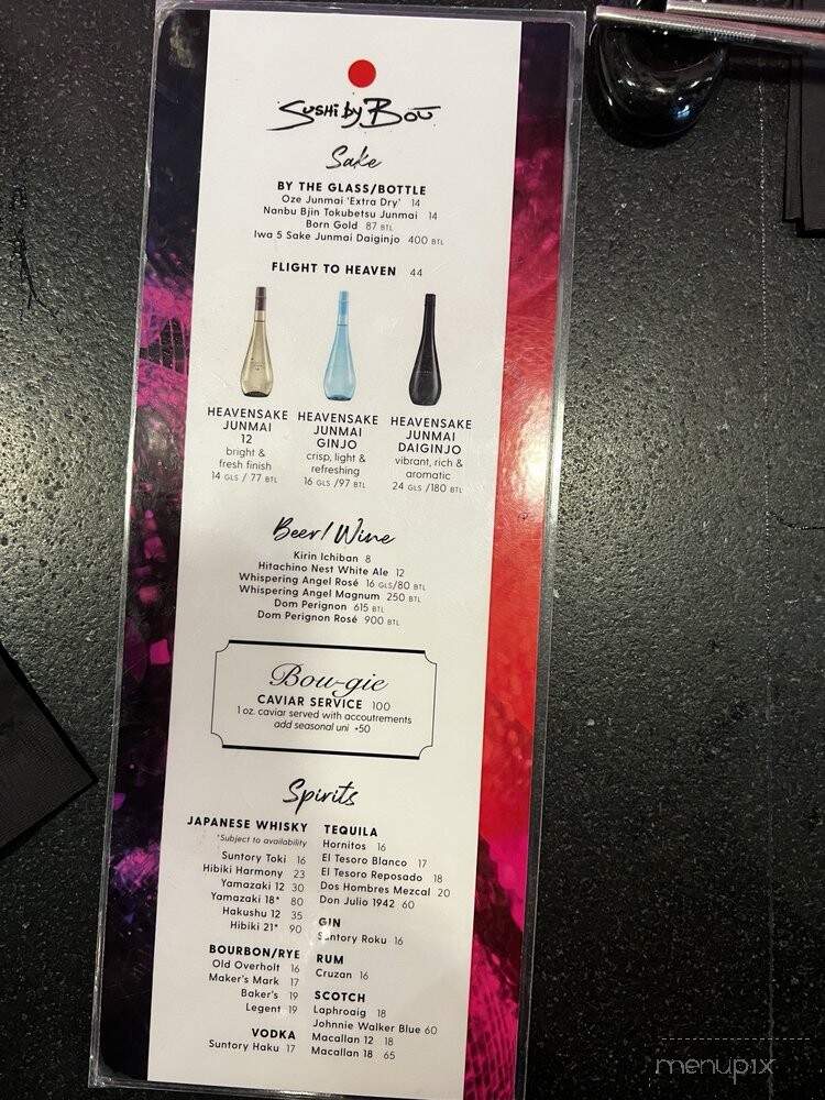 Sushi By Bou - Washington, DC menu_pic