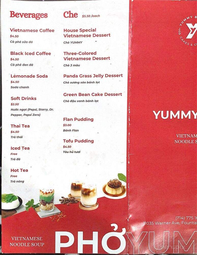 Yummy Pho - Fountain Valley, CA menu_pic
