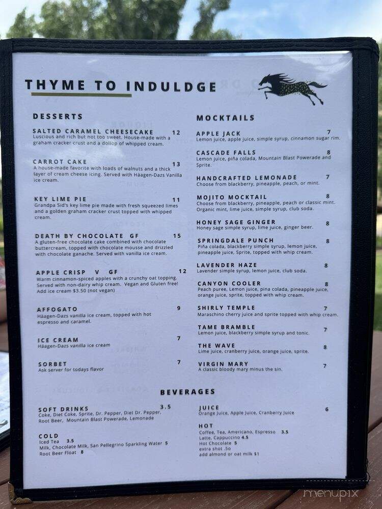 Wild Thyme Cafe - Springdale, UT menu_pic
