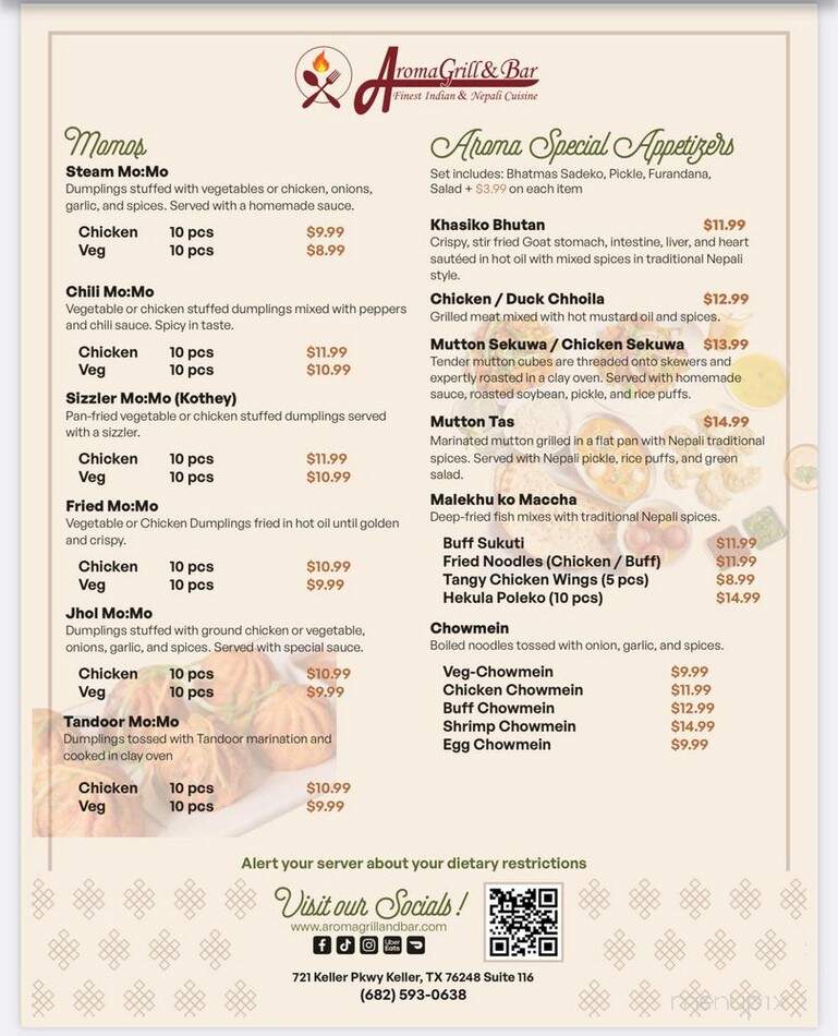 Aroma Grill & Bar - Keller, TX menu_pic