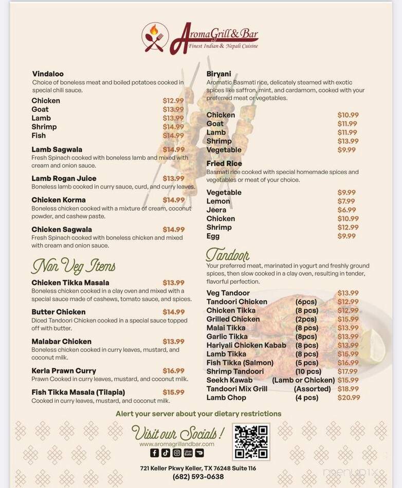 Aroma Grill & Bar - Keller, TX menu_pic