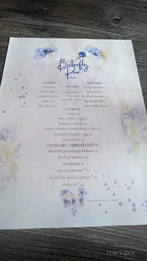 Butterfly Pea Cafe - Los Angeles, CA menu_pic