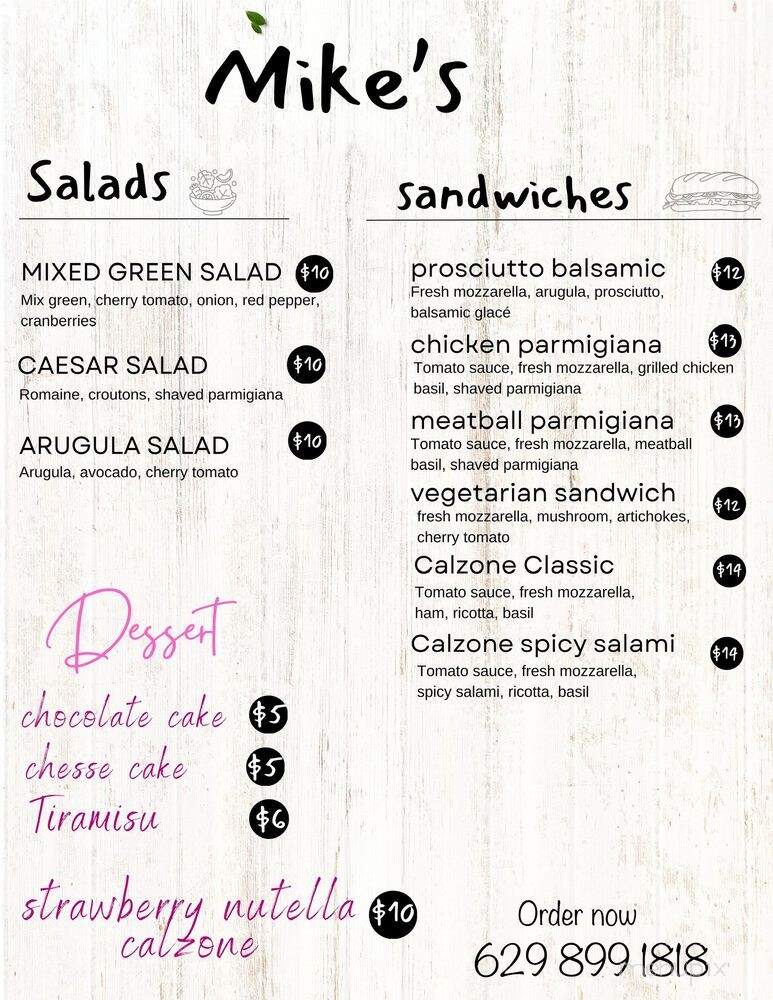 Mike's Pizzeria - Murfreesboro, TN menu_pic