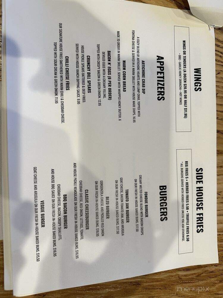 Pine House Kitchen & Bar - Tiverton, RI menu_pic