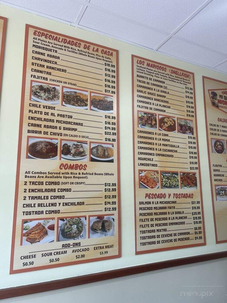 Mi Querido Michoacan - West Sacramento, CA menu_pic