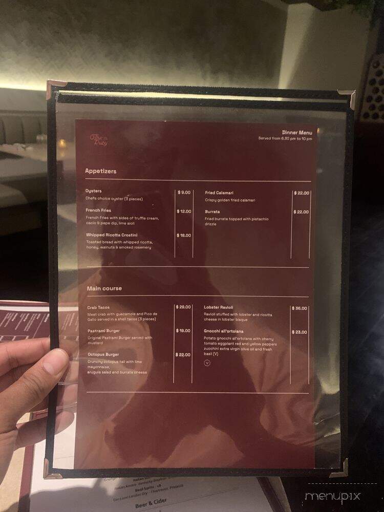 The Ruby - New York, NY menu_pic