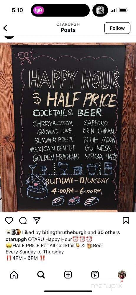 Otaru - Pittsburgh, PA menu_pic