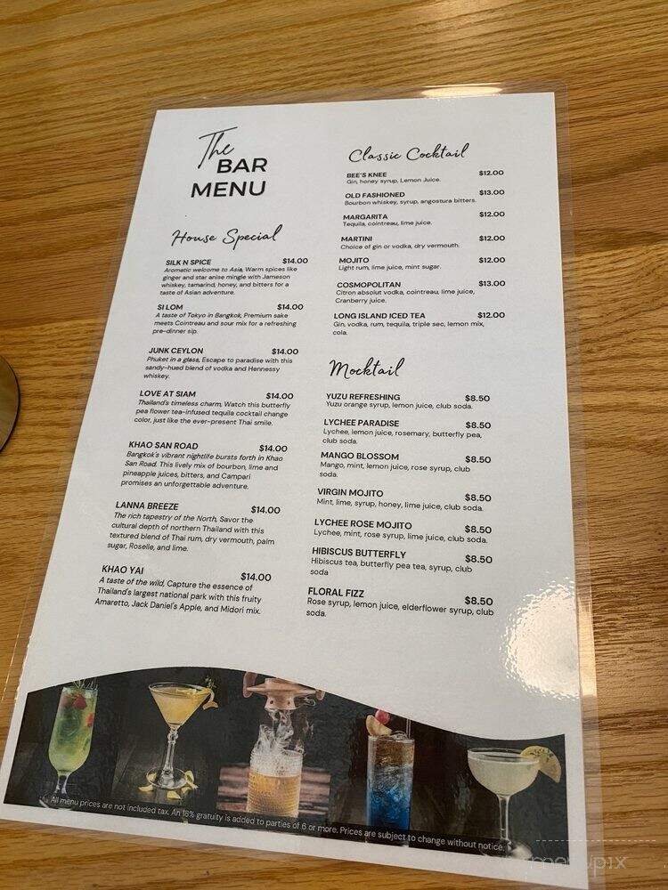 Silk n Spice Thai Cuisine - Cypress, TX menu_pic