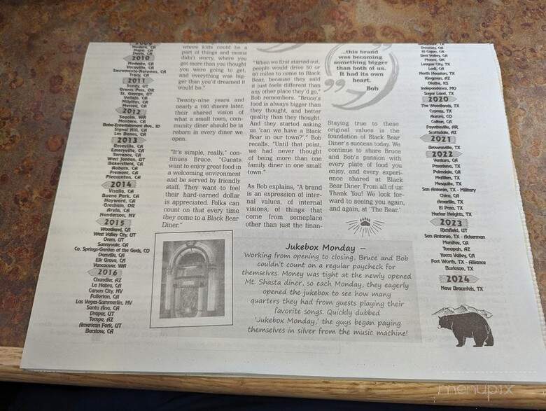 Black Bear Diner - Eloy, AZ menu_pic