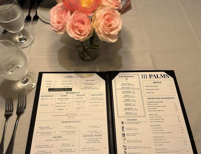 III Palms - Tyler, TX menu_pic