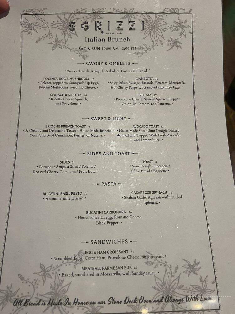 Sgrizzi Italian Ristorante & Bar - Enterprise, NV menu_pic