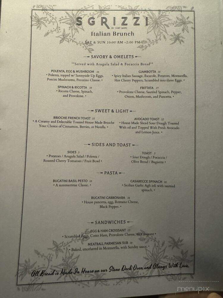 Sgrizzi Italian Ristorante & Bar - Enterprise, NV menu_pic