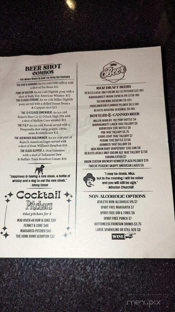 The Quencher - Newport, RI menu_pic