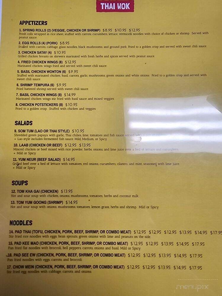 Thai Wok Fusion Of Flavors - Ceres, CA menu_pic