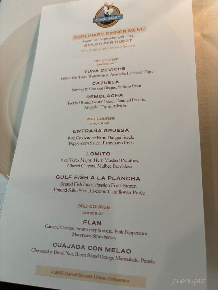 Brasa - New Orleans, LA menu_pic