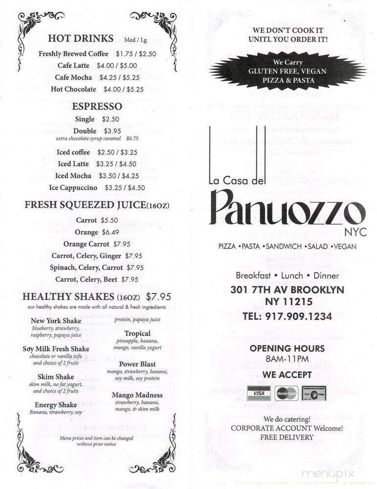 La Casa Del Panuozzo - Brooklyn, NY menu_pic