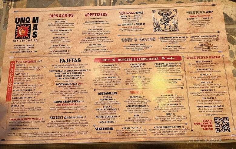 Uno Mas Mexican - Longwood, FL menu_pic