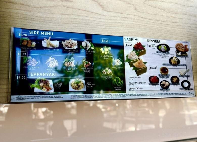 Kura Revolving Sushi Bar - Roseville, CA menu_pic