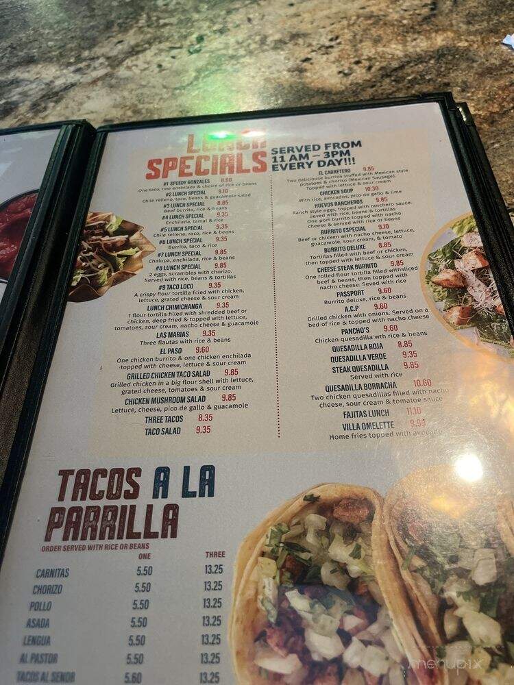 Villa Cantina - Summerville, SC menu_pic
