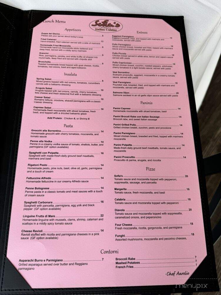 Sofia's - Clifton Park, NY menu_pic