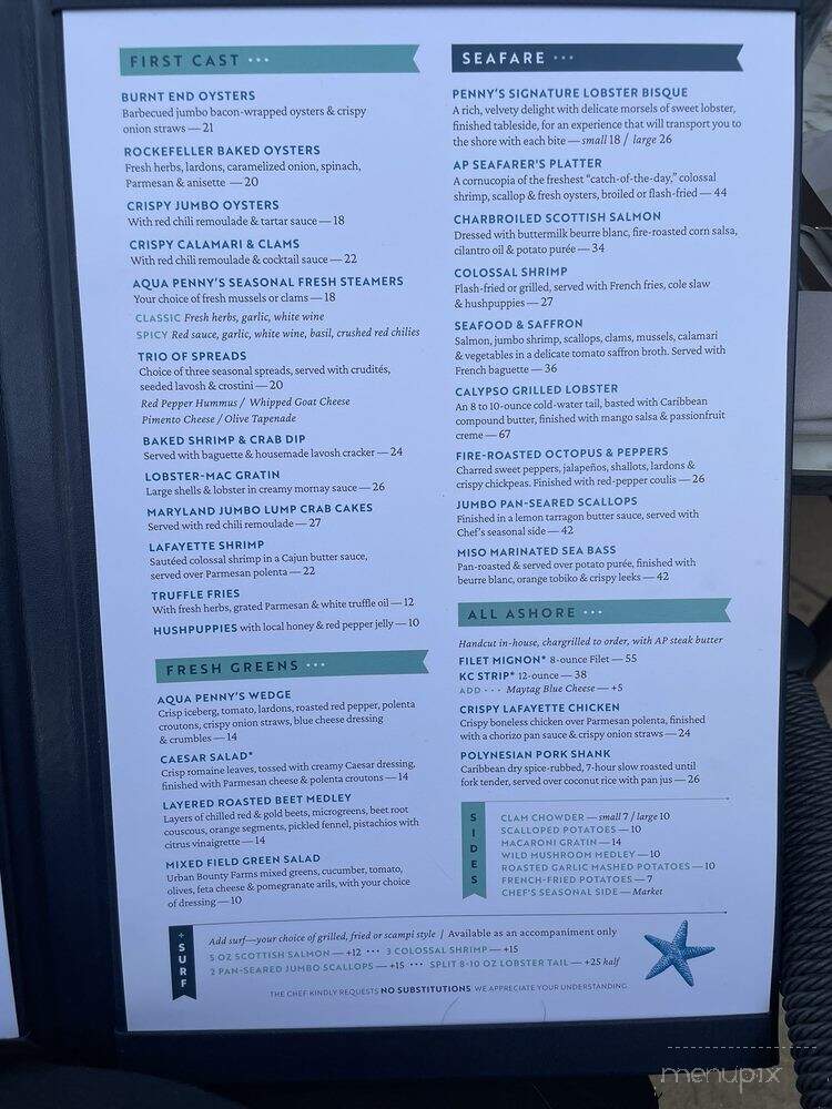 Aqua Penny's - Overland Park, KS menu_pic