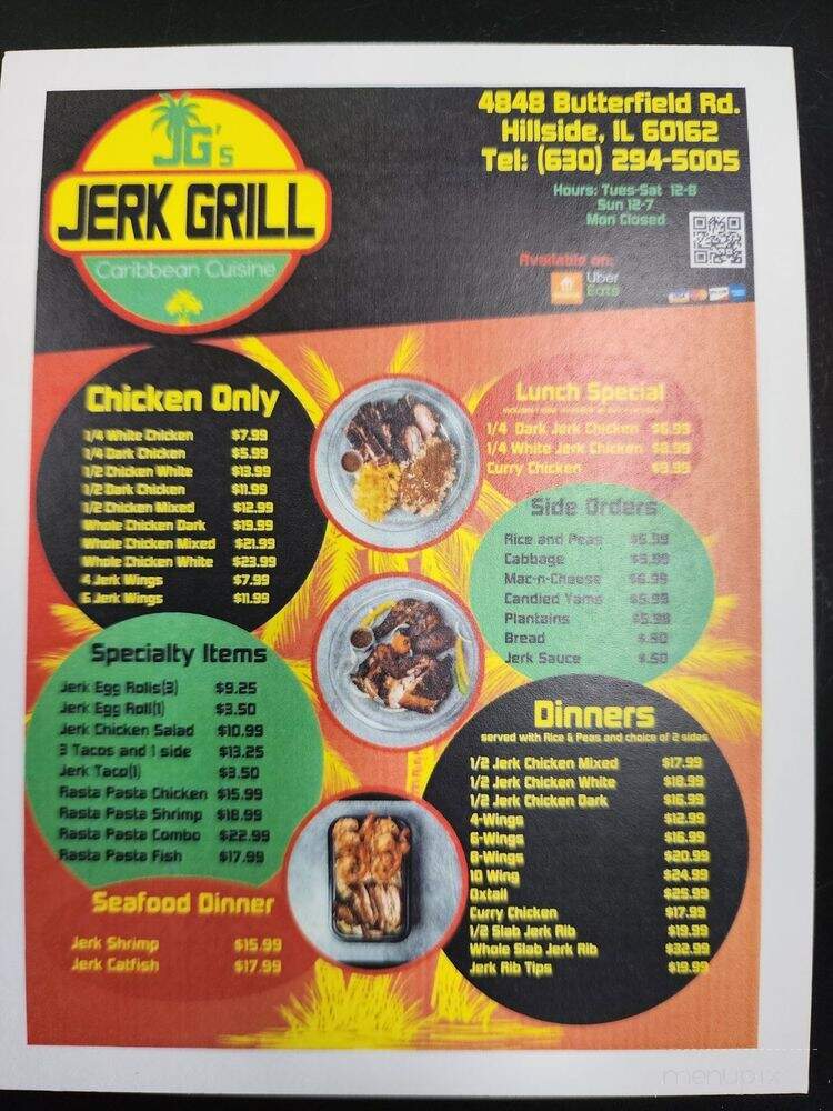 JG's Jerk Grill - Hillside, IL menu_pic