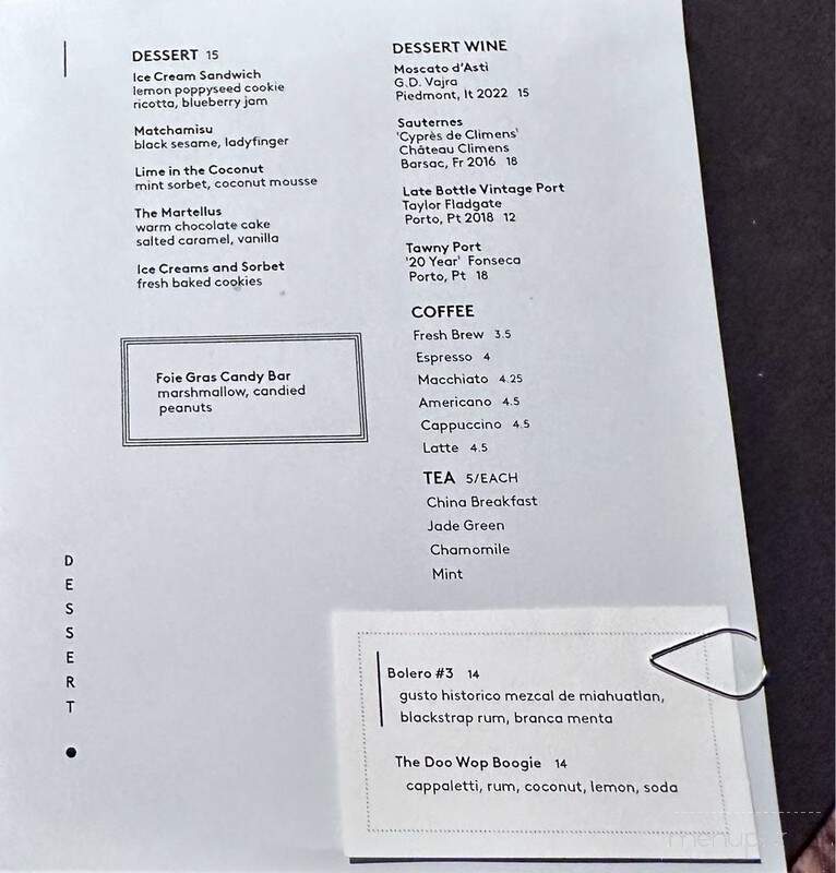 Bar Bludorn - Houston, TX menu_pic