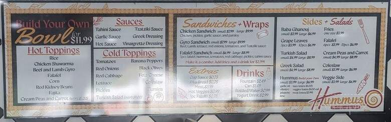 Hummus Mediterranean Food - Springboro, OH menu_pic