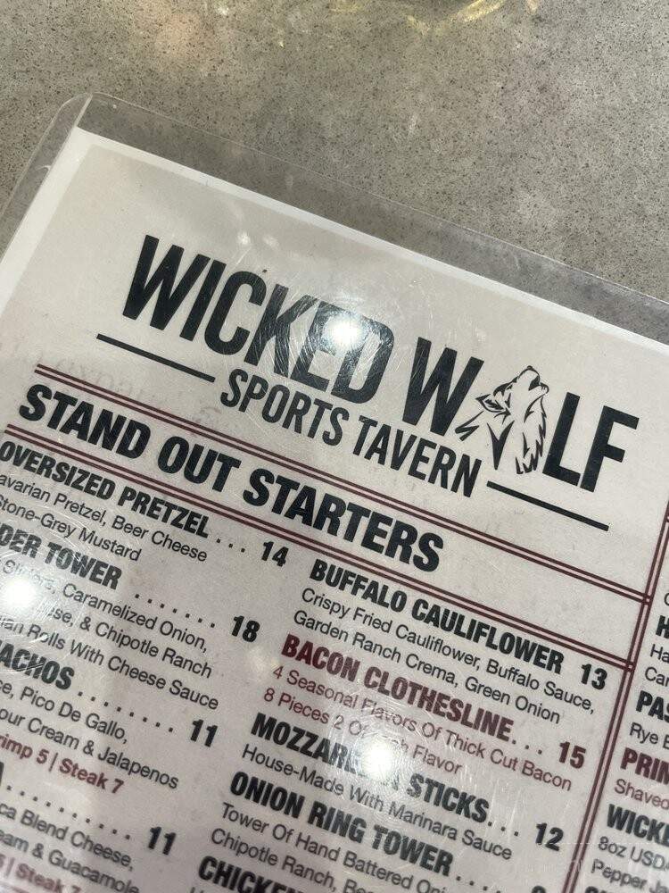 Wicked Wolf - Glendale, AZ menu_pic