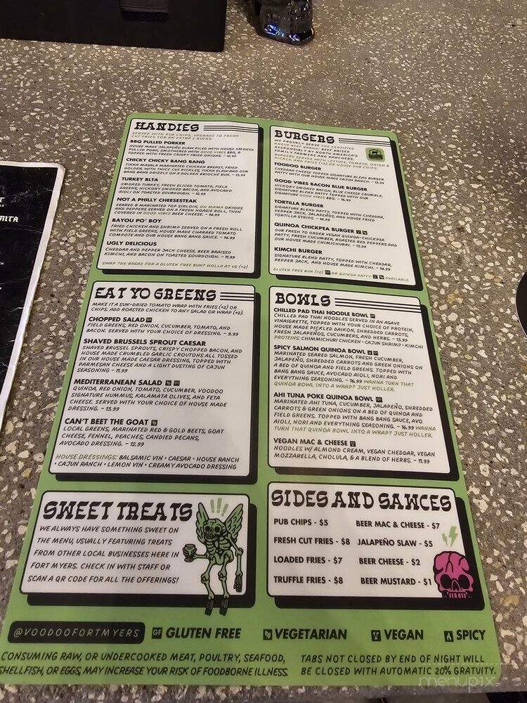 Voodoo Brewing - Fort Myers, FL menu_pic