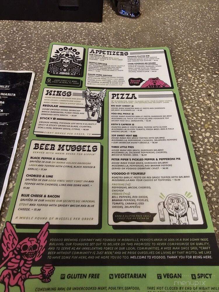 Voodoo Brewing - Fort Myers, FL menu_pic