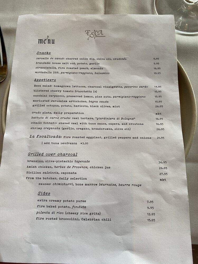 Esca - Saint Louis, MO menu_pic
