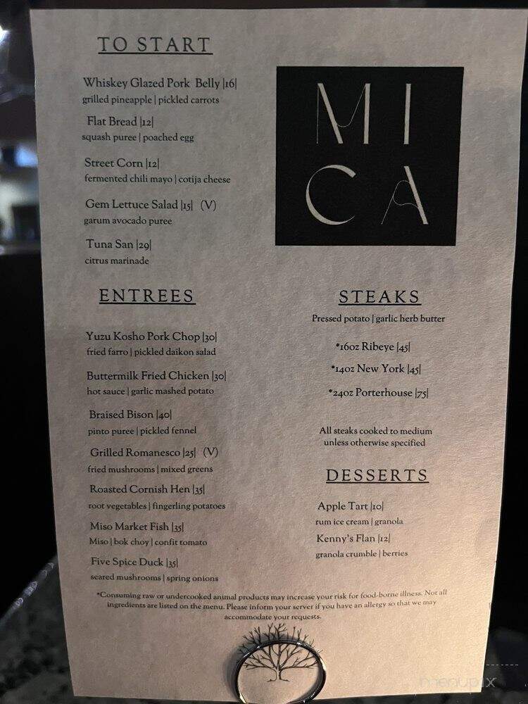 Mica Restaurant & Bar - Ukiah, CA menu_pic