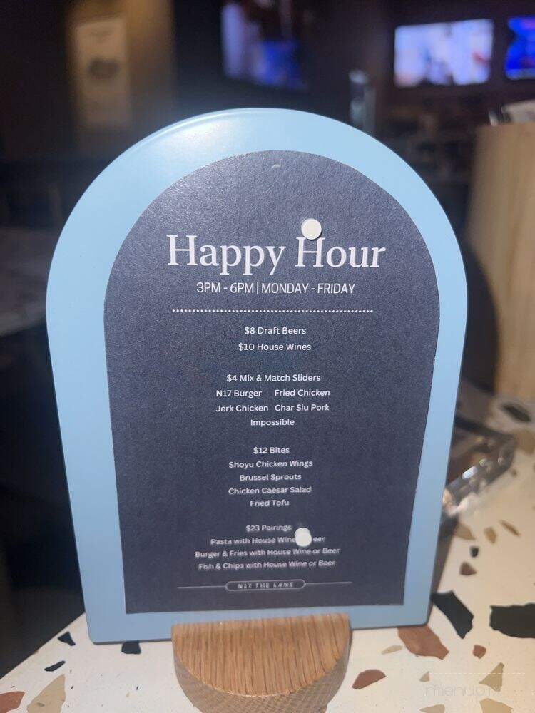 N17 the Lane - Los Angeles, CA menu_pic