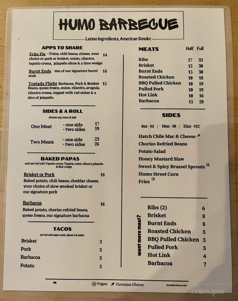 Humo Barbecue - Las Vegas, NV menu_pic
