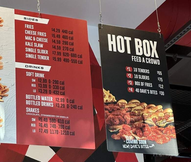 Dave's Hot Chicken - San Jose, CA menu_pic