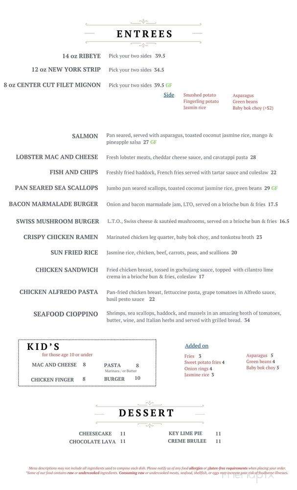 Sun Bar & Grill - Milford, NH menu_pic