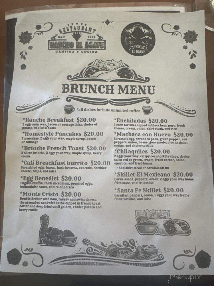 Rancho El Agave - Vista, CA menu_pic