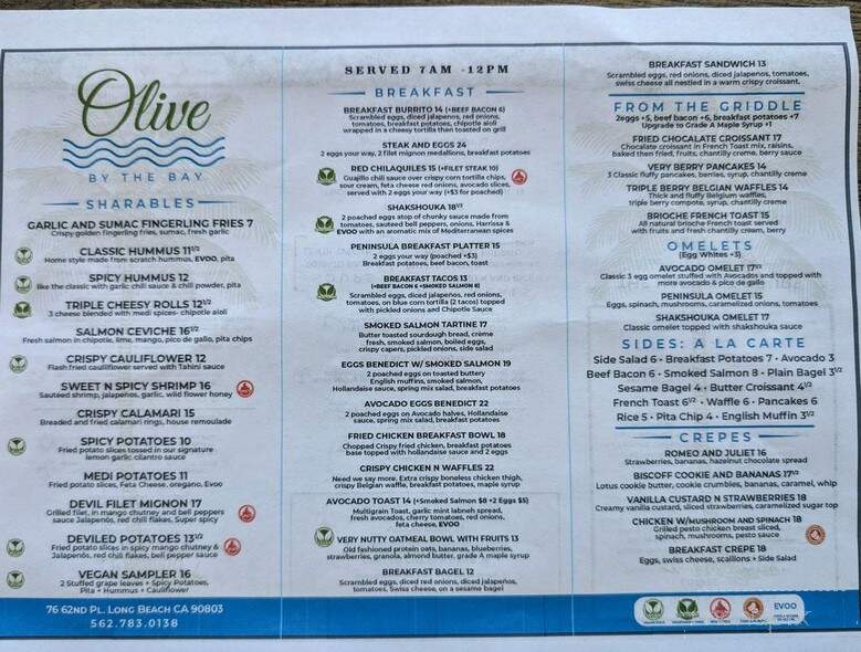 Olive By the Bay - Long Beach, CA menu_pic